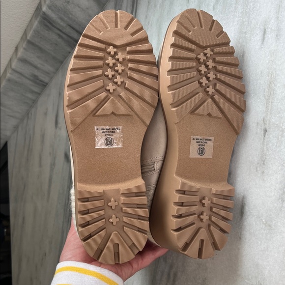 Soda Beige Ankle Boots with Knit Detail NWOT - Picture 2 of 8